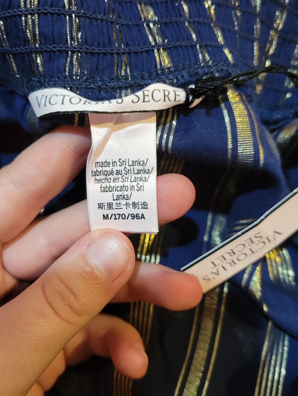 New With Flaws! Victorias Secret Blue And Gold Cotton Blend Lightweight Cami - Picture 6 of 9